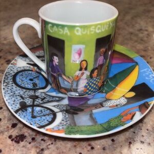 Arte de Cafe José Morillo Colorful Ceramic Cup and Saucer Set espresso